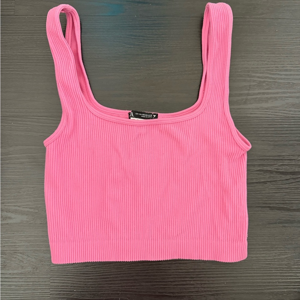Zara Pink Ribbed Tank Top